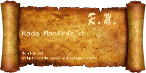 Rada Manfréd névjegykártya